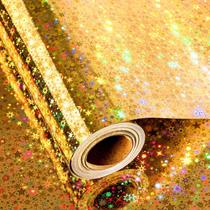 Papel de Regalo Merture 43 cm x 10 m Estrellas Holográficas Doradas