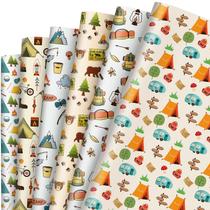 Papel de regalo tema camping Whaline 50x70cm - 12 hojas Papel de regalo tema camping Whaline 50x70cm - 12 hojas