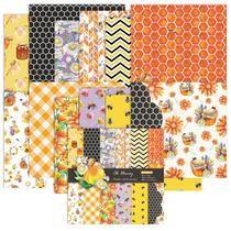 Papel de scrapbook Kammo Yellow Bee Pattern 30x30cm 24 folhas Papel de scrapbook Kammo Yellow Bee Pattern 30x30cm 24 folhas