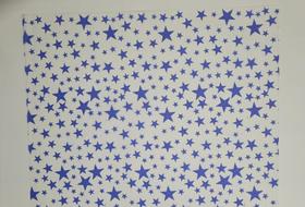 Papel de Seda 50x70 cm Pacote C/50 Unidades - ESTRELAS AZUIS