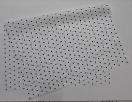 PAPEL DE SEDA 50X70 POÁ BRANCO COM BOLINHAS PRETAS com 50 folhas