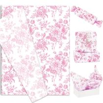 Papel de seda AnyDesign Pink Floral 60 folhas 35x50cm