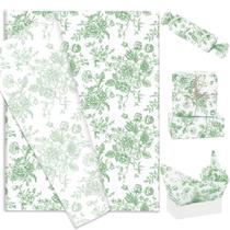 Papel de seda AnyDesign Sage Green Floral 14x20 polegadas 60 folhas