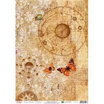 Papel de Seda Arte Fácil Mapa com Borboletas - SE-06