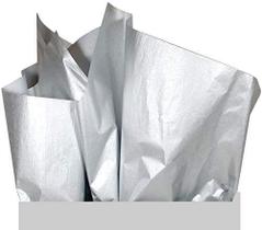 Papel de seda de presente UNIQOOO Metallic Silver Foil 100 folhas