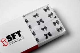 Papel De Seda Decorada Estampa Laços Preto 100 Folhas 30x60 Presente Embalagens