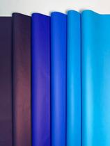 Papel de seda degradê azul 2 100 unidades pcts 50x70, 50x35 e 25x35 embrulhos, presentes, rococó e pipas