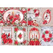 Papel de Seda Mini Natal - Flores Natalinas - PSLMN-015 Papel de Seda Mini Natal - Flores Natalinas - PSLMN-015