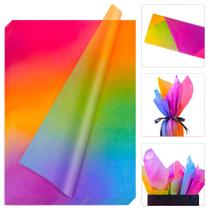 Papel de seda MR FIVE 40 folhas Gradiente Vermelho Roxo Verde Azul