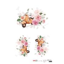 Papel de Seda para Decoupage Opapel 30 x 45 cm - 2817 - Lambreta e Flores