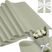 Papel de seda Qilery Sage Green 38x50cm 500 folhas sem ácido