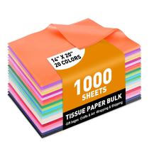Papel de seda TUXIYA 1000 folhas 20 cores 35x50cm para embalagem Papel de seda TUXIYA 1000 folhas 20 cores 35x50cm para embalagem
