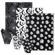 Papel de seda Whaline Halloween preto branco 120 folhas