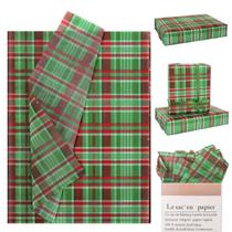 Papel de seda xadrez de Natal Whaline, 100 folhas, vermelho, verde, búfalo, papel de embrulho, papel de embrulho de arte rústica de Natal para aniversário de Natal, casamento, embrulho de presente de Natal, 13,7 x 19,6 polegadas Papel de seda xadrez de Natal Whaline, 100 folhas, vermelho, verde, búfalo, papel de embrulho, papel de embrulho de arte rústica de Natal para aniversário de Natal, casamento, embrulho de presente de Natal, 13,7 x 19,6 polegadas