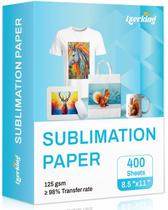 Papel de sublimação térmica Lzerking 8,5x11" 125gsm 400 folhas Papel de sublimação térmica Lzerking 8,5x11" 125gsm 400 folhas
