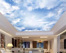 Papel De Teto Céu Azul Nuvem Branca Dia Manhã 3,5M Rof09