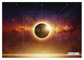 Papel De Teto Céu Espaço Eclipse Sol Lua Luz 3,5M Rof74