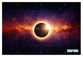 Papel De Teto Céu Espaço Eclipse Sol Lua Luz 3,5M Rof75 - Você Decora