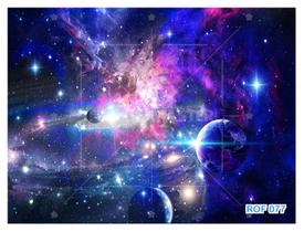 Papel De Teto Céu Espaço Estrelas Planetas 3,5M Rof77