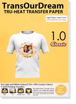 Papel de transferência térmica TransourDream para camisetas (20 folhas) Papel de transferência térmica TransourDream para camisetas (20 folhas)