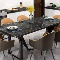 Papel Decorativo Adesivo Imita Mármore Preto Lavável Parede