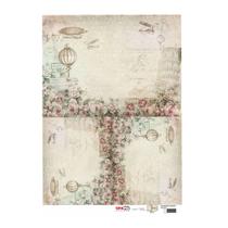 Papel Decoup. 2814 Flor Rosas e Balões