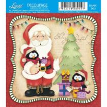 Papel Decoupage Adesivo Natal 10 X 10cm - Noel e Pinguins - DANX - 003