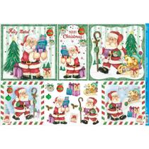 Papel Decoupage Natal Litoarte PDN - 128 - Papai Noel e Bichinhos 50 X 34,3cm Papel Decoupage Natal Litoarte PDN - 128 - Papai Noel e Bichinhos 50 X 34,3cm