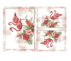 Papel Decoupage Opapel 30x45cm 2376 Flamingos Opa