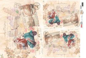 Papel Decoupage Opapel 30x45cm 2529 - Pin-up Viagem Opa Papel Decoupage Opapel 30x45cm 2529 - Pin-up Viagem Opa
