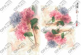 Papel Decoupage Opapel 30x45cm Flor Hortensias 2395 Opa