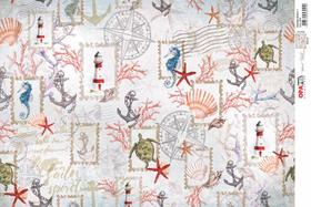 Papel Decoupage Opapel Estampa Nautico I 3279 30x45cm Opa