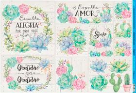 Papel Decoupage Pd-920 Suculentas E Cactos 34,3x49 - Litoarte