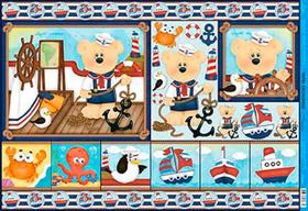 Papel Decoupage Pd-984 Ursinho Marinheiro 34,3x49 - Litoarte