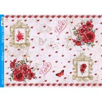 Papel Decoupage Rosas Love Pdz-002 24,5x33cm Litoarte