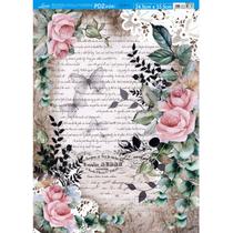 Papel Decoupage Rosas, Renda, Borboletas Vintage Pdz-014 24,5x33cm Litoarte