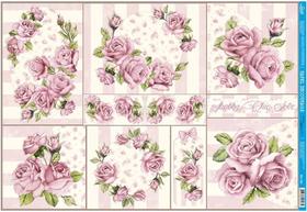 Papel Decoupage Rosas Shabby Chic 49x34,3 Pd-164 - Litoarte Papel Decoupage Rosas Shabby Chic 49x34,3 Pd-164 - Litoarte