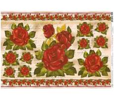 Papel Decoupage Rosas Vermelhas 49x34,3 Pd-307 - Litoarte