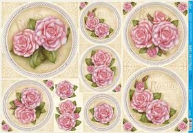 Papel Decoupage Rosas Vintage 49x34,3 Pd-680 - Litoarte