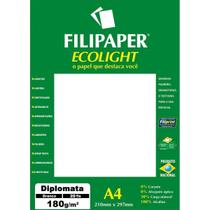 Papel Diplomata 180g/m² C/20 fls Filipaper Branco Natural