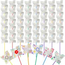 Papel DIY Craft Pinwheels Open para crianças a granel 12 cm branco x48