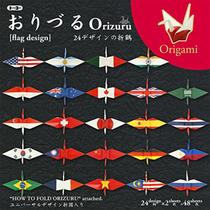 Papel Dobradura Origami Toyo Orizuru Flag Design 15cm 48 Folhas