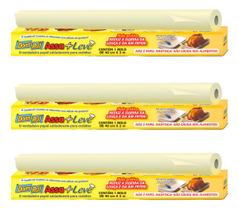 Papel Dover Assaleve Antiaderente 40cm X 3m Kit Com 3 Un Cozinha Não Gruda Forno Frigideira Fogão