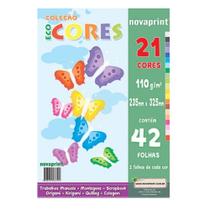 Papel EcoCores 42Fls Colorido 110g Bloco Escolar 21 Cores