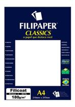 Papel Filicoat Branco A4 210x297mm 180g/m² Filipaper 50Fls