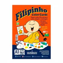 Papel Filipinho A3 Filiperson Color Card 180g 8 Cores 32 Folhas FP01771 Papel Filipinho A3 Filiperson Color Card 180g 8 Cores 32 Folhas FP01771