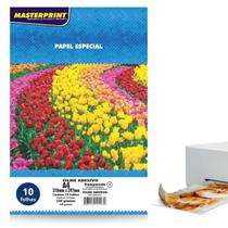 Papel Filme Adesivo Vinil 100% Transparente A4 150g 10 folhas para Impressora Jato de Tinta Ideal Rótulos Tags Brindes