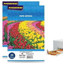 Papel Filme Adesivo Vinil Branco Brilhante A4 135g 20 folhas Seca Rápido para Impressora Jato de Tinta Ideal Rótulos Tag