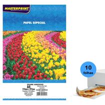 Papel Filme Adesivo Vinil Semi Transparente A4 150g 10 folhas Prova De Água Ideal para Impressora Jato de Tinta - Masterprint