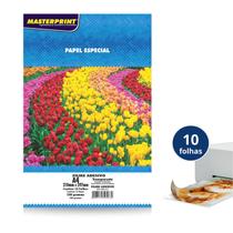 Papel Filme Adesivo Vinil Transparente A4 150g 10 folhas Seca Rápido para Impressora Jato de Tinta Ideal Rótulos Tags - Masterprint